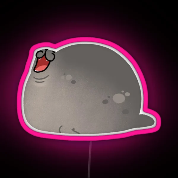 Cute Mochi Seal Happy Mochi Seal RGB Neon Sign