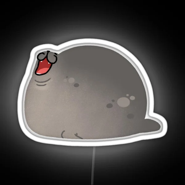 Cute Mochi Seal Happy Mochi Seal RGB Neon Sign