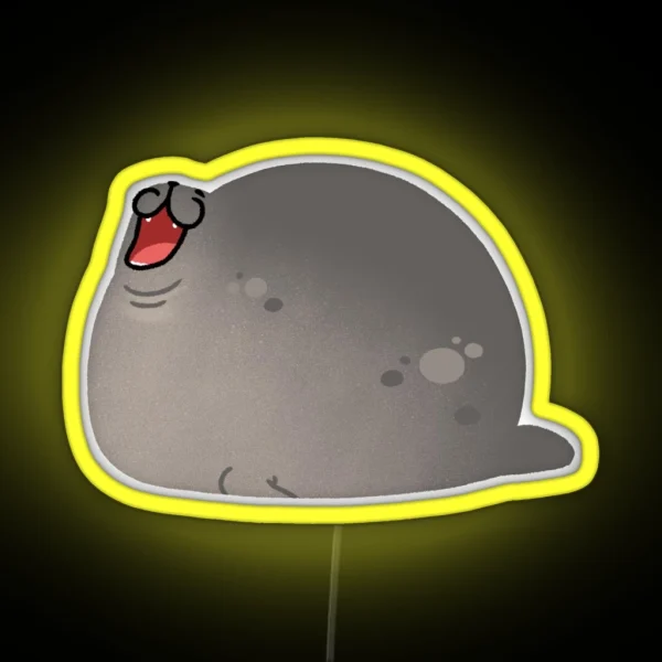Cute Mochi Seal Happy Mochi Seal RGB Neon Sign
