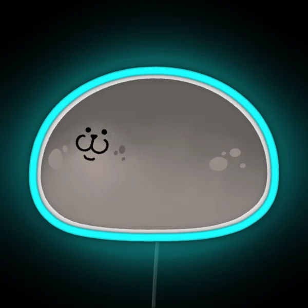 Cute Mochi Seal Round Mochi RGB Neon Sign