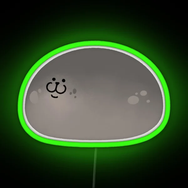 Cute Mochi Seal Round Mochi RGB Neon Sign