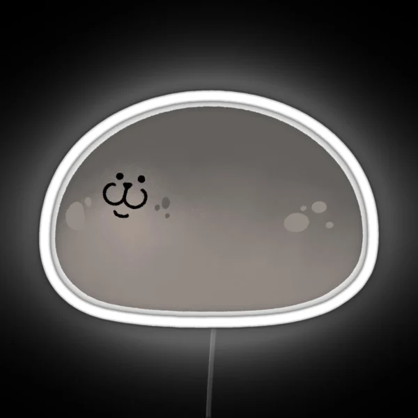 Cute Mochi Seal Round Mochi RGB Neon Sign
