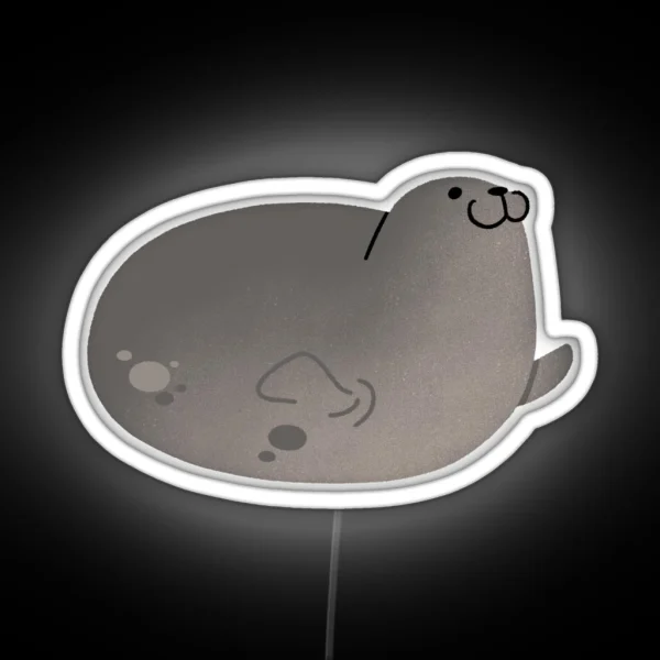 Cute Mochi Seal Round Mochi Up RGB Neon Sign