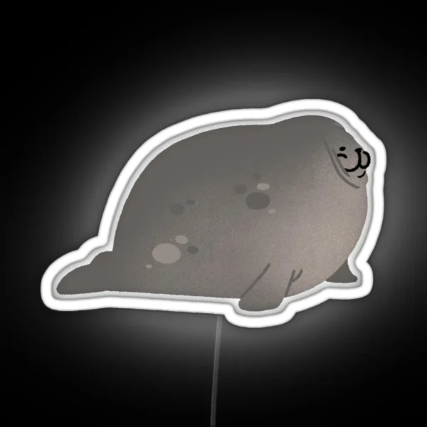 Cute Mochi Seal Squished Mochi Seal RGB Neon Sign