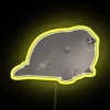 Adorable squished mochi seal in vibrant RGB colorful neon light