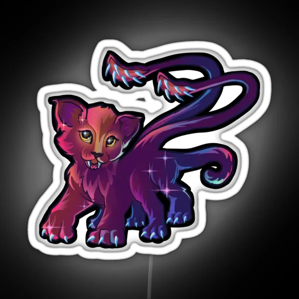 Cute Monster Crystal Cave NO BACKGROUND RGB Neon Sign