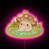 RGB Neon Sign Featuring an Adorable Mushroom in Pond