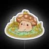 Colorful Mushroom Neon Sign Accentuating Frog Pond Ambiance with RGB Lighting