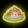 Vibrant RGB Neon Art Sign, Custom Mushroom Scene in Pond