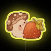 RGB LED Mushroom Neon Sign with Strawberry Design Illuminated Decor