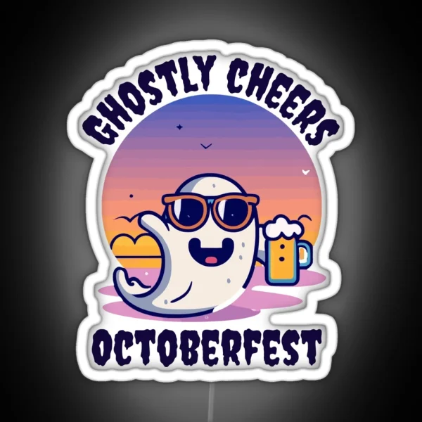 Cute Octoberfest Ghost RGB Neon Sign