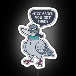 Cute Pigeon With A Knife RGB Neon Sign