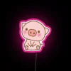 Color Changing Rainbow LED Display Sign Cute Piggy Shaped Neon