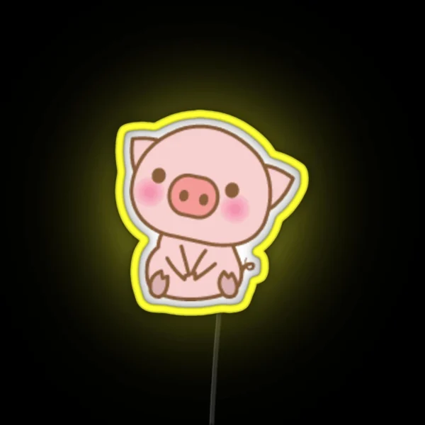 Cute Piggy RGB Neon Sign
