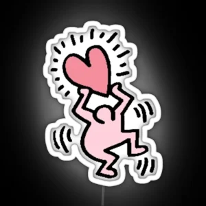 Cute Pink Lil Dancing Man RGB Neon Sign