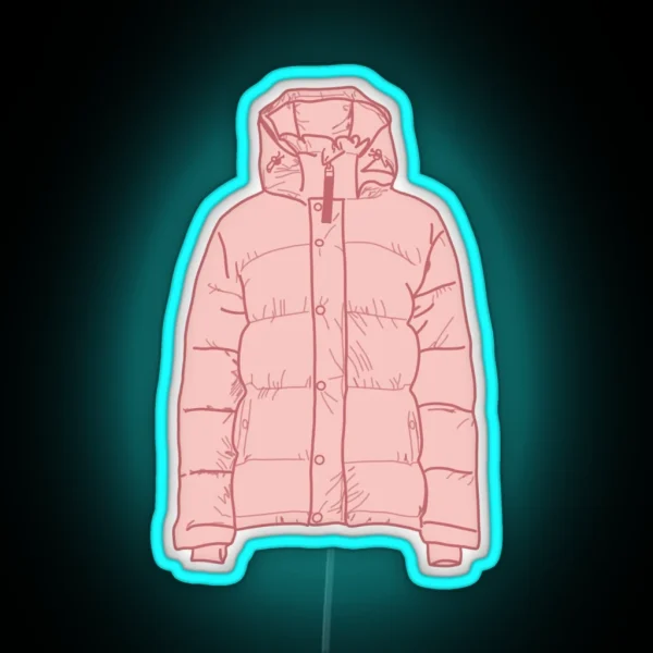 Cute Pink Puffer Jacket RGB Neon Sign