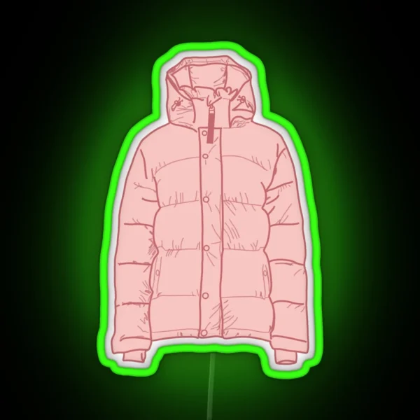 Cute Pink Puffer Jacket RGB Neon Sign