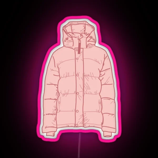 Cute Pink Puffer Jacket RGB Neon Sign