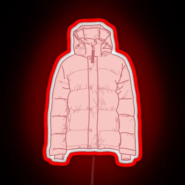 Cute Pink Puffer Jacket RGB Neon Sign
