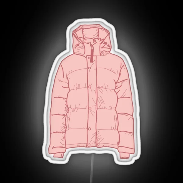 Cute Pink Puffer Jacket RGB Neon Sign