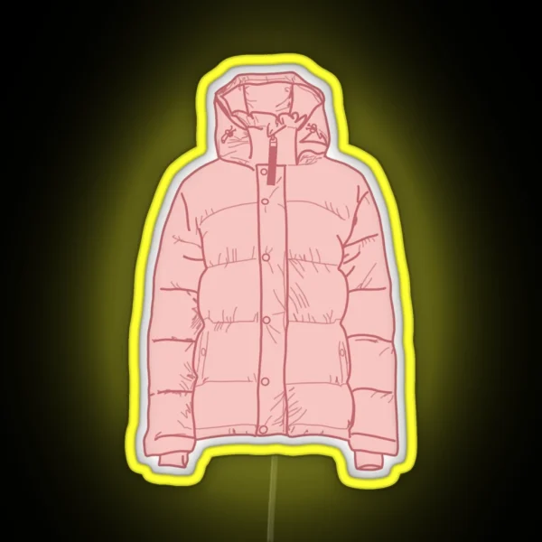 Cute Pink Puffer Jacket RGB Neon Sign