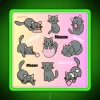 Cute Whimsical Cats Neon Sign with Pastel Grey Yellow Pink Accent