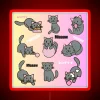 Whimsical Cat Friends Neon Sign in Pastel Hues and Grey