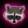 RGB Neon Raccoon Face Wall Decoration Art for Kids Bedroom