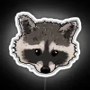 Cute Raccoon Face RGB Neon Sign with Woodland Whimsy Ambiance