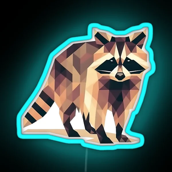Cute Raccoon RGB Neon Sign