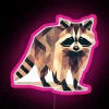Add a playful touch with this colorful raccoon neon sign.