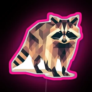 Cute Raccoon RGB Neon Sign