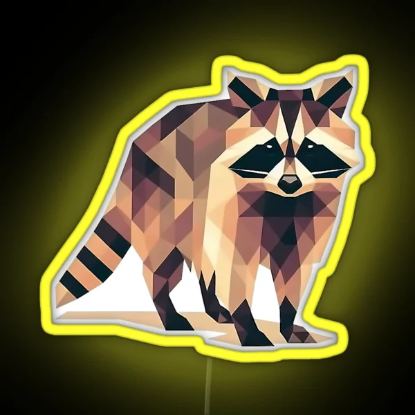 Cute Raccoon RGB Neon Sign