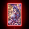 Moon Queen Raiden Shogun Neon Sign Inspired by Genshin Impact