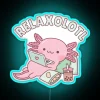 Cute axolotl themed funny pun rgb neon relaxation home decor