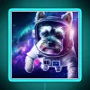 Vibrant Schnauzer dog art digital painting colorful modern home decor