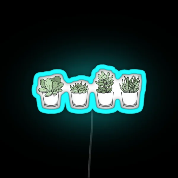 Cute Set Of 4 Plants RGB Neon Sign
