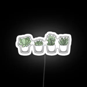 Cute Set Of 4 Plants RGB Neon Sign