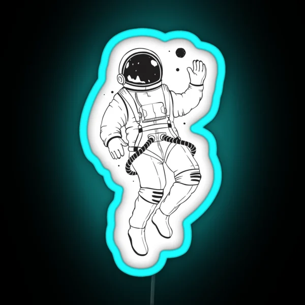 Cute Spaceman Astronaut Led RGB Neon Sign
