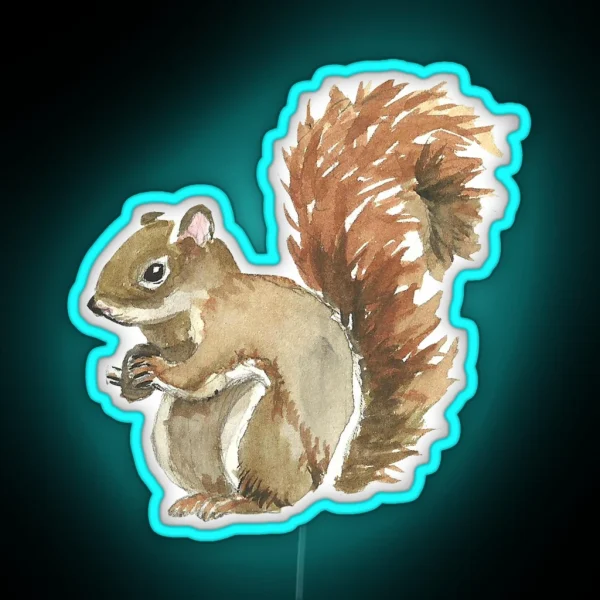 Cute Squirrel Design RGB Neon Sign
