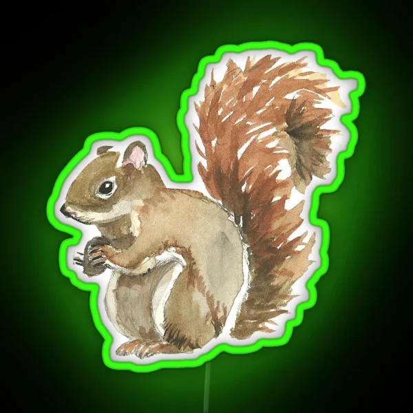 Cute Squirrel Design RGB Neon Sign