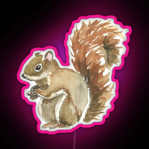 Cute Squirrel Design RGB Neon Sign