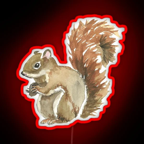 Cute Squirrel Design RGB Neon Sign