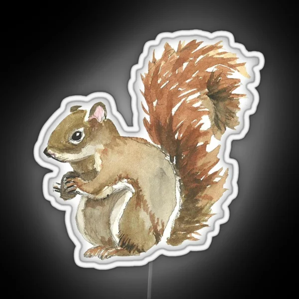 Cute Squirrel Design RGB Neon Sign