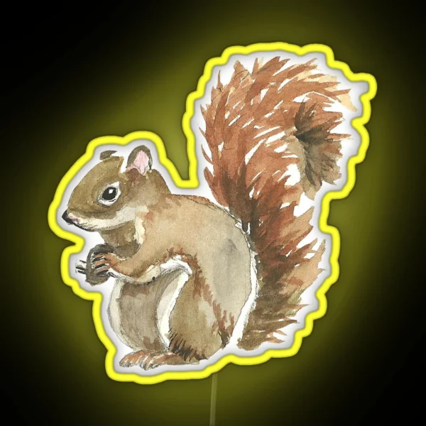 Cute Squirrel Design RGB Neon Sign