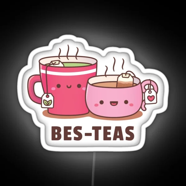 Cute Teacups Bes Teas Besties RGB Neon Sign