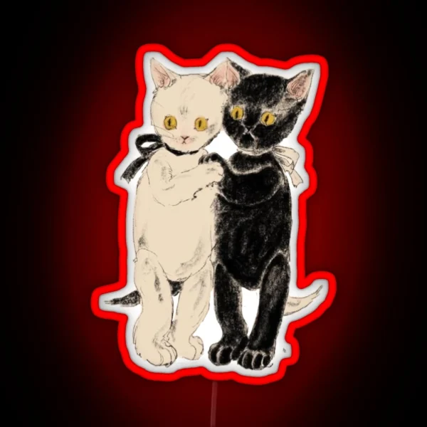 Cute Twin Cats Led RGB Neon Sign
