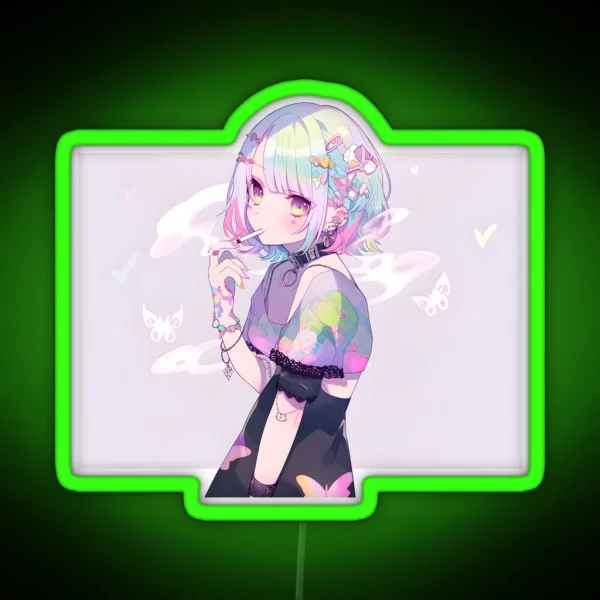 Cutecore Pastel Anime Girl RGB Neon Sign