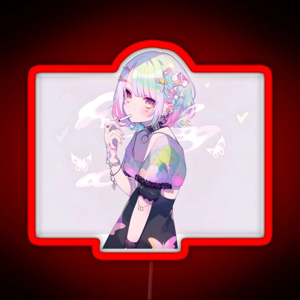 Cutecore Pastel Anime Girl RGB Neon Sign