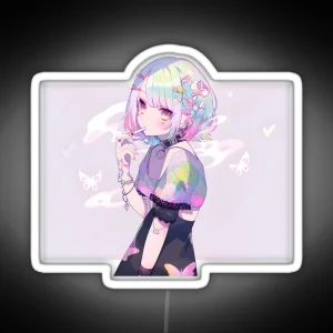 Cutecore Pastel Anime Girl RGB Neon Sign